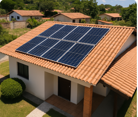 Casa com painéis solares em Recife-PE